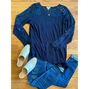 NWOT Sundance Linen & Lave Asymmetrical Blouse M